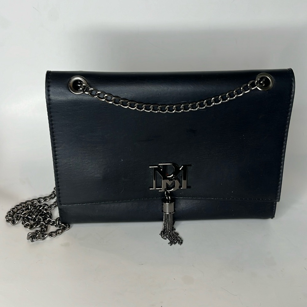 Badgley Mischka shoulder black bag with stunning chain strap and tassel detail